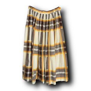 Vintage Fritzi of California Yellow & Brown Plaid Skirt